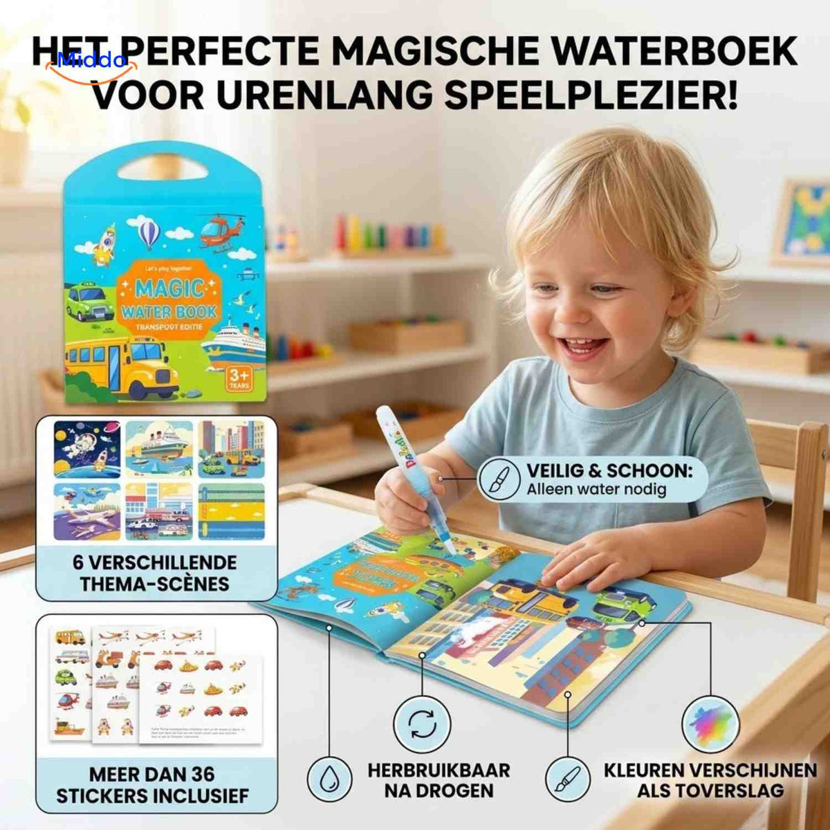 Livre de coloriage AquaDraw à l’eau réutilisable pour enfant, vue 05