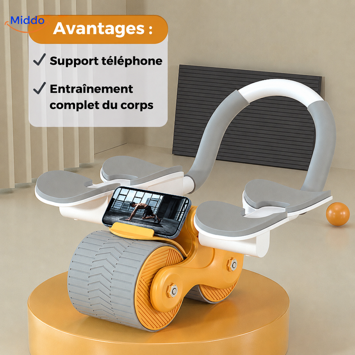AbWheel Pro™ | Entraîneur de Muscles Abdominaux pour un Ventre Plat depuis Chez Vous !