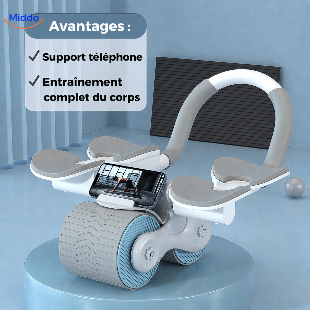 AbWheel Pro™ | Entraîneur de Muscles Abdominaux pour un Ventre Plat depuis Chez Vous !