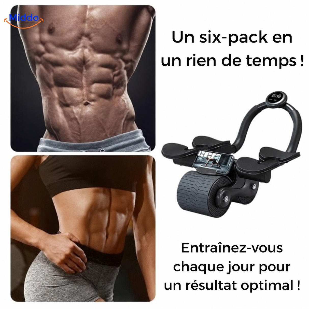 AbWheel Pro™ | Entraîneur de Muscles Abdominaux pour un Ventre Plat depuis Chez Vous !