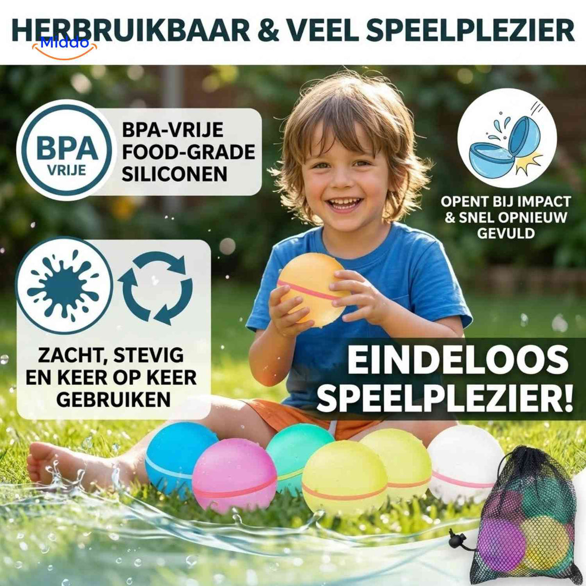 Ballon d’eau Splashora réutilisable en silicone, vue 03