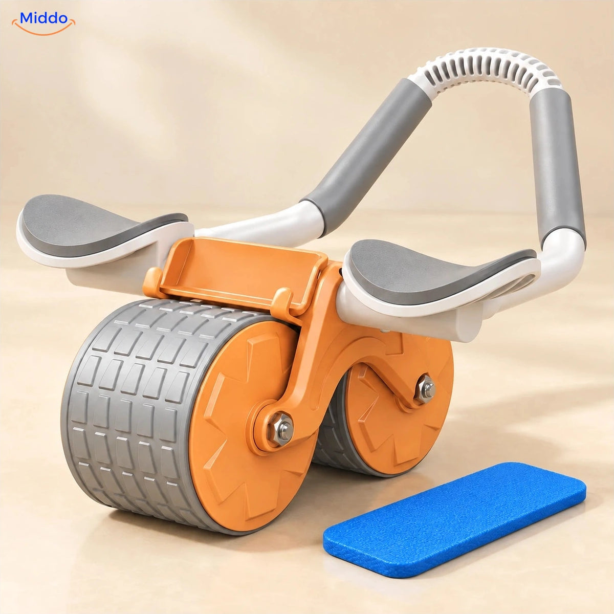 AbWheel Pro™ – Orange – tapis pour genoux 34 × 15 cm