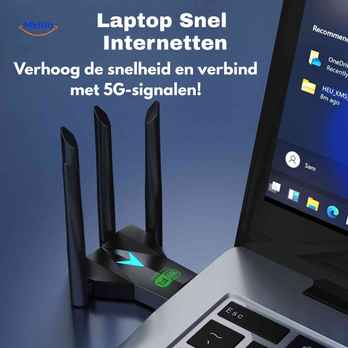 adaptateur wifi double bande 1300 Mbps avec port USB 3.0, vue produit principale