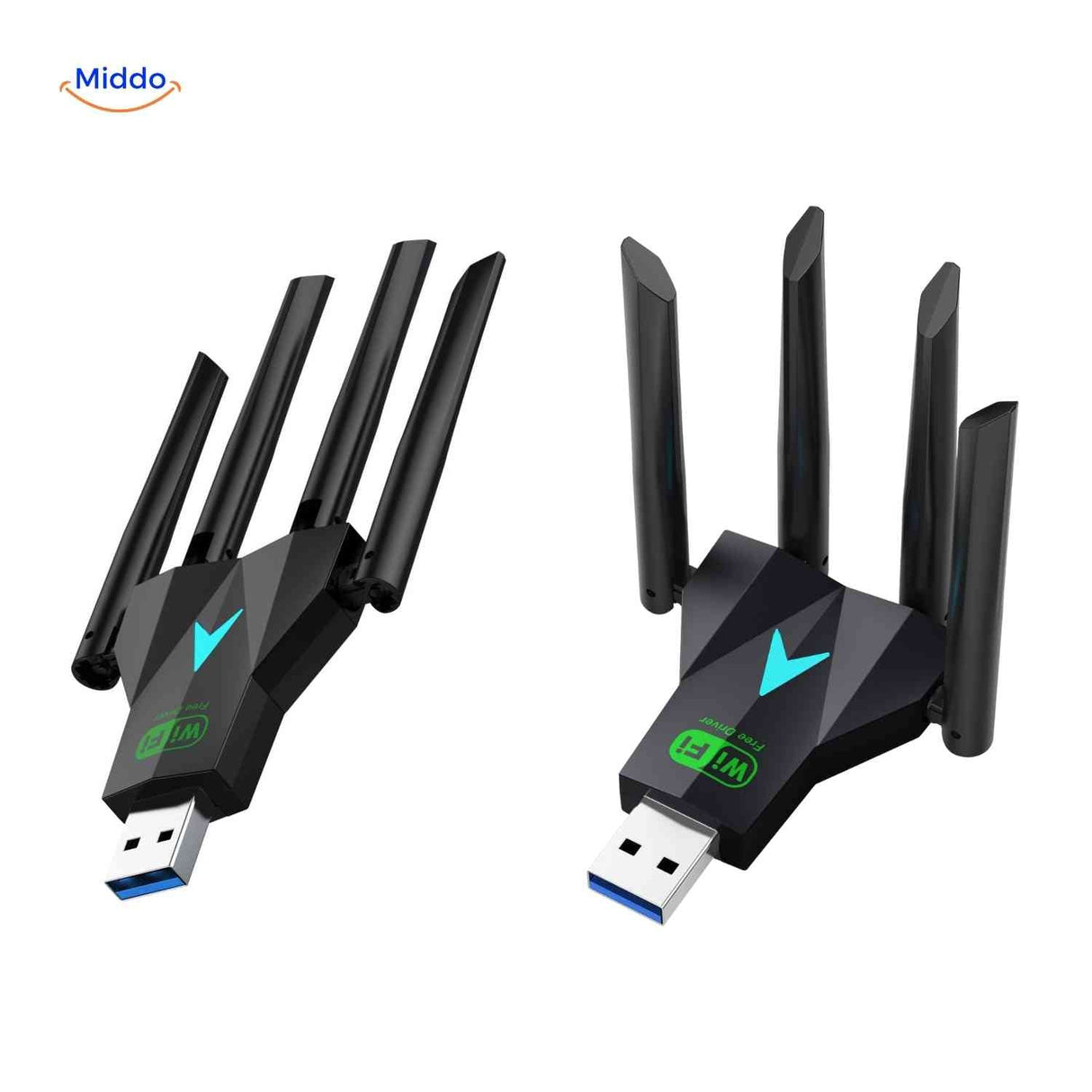 fiche technique de l'adaptateur wifi 1300 Mbps double bande 2,4 GHz et 5,8 GHz