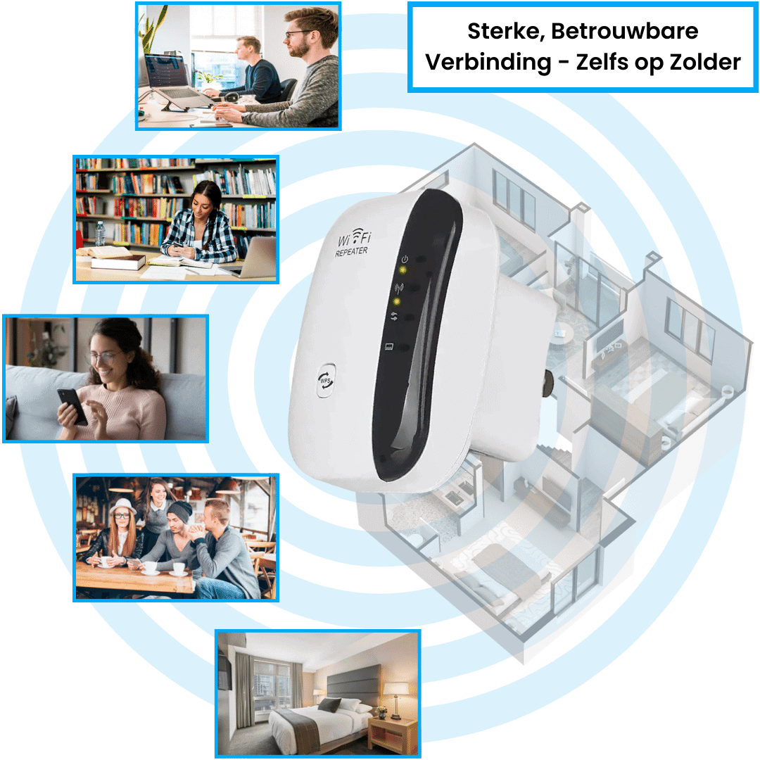 illustration amplificateur wifi offrant une connexion puissante dans toute la maison