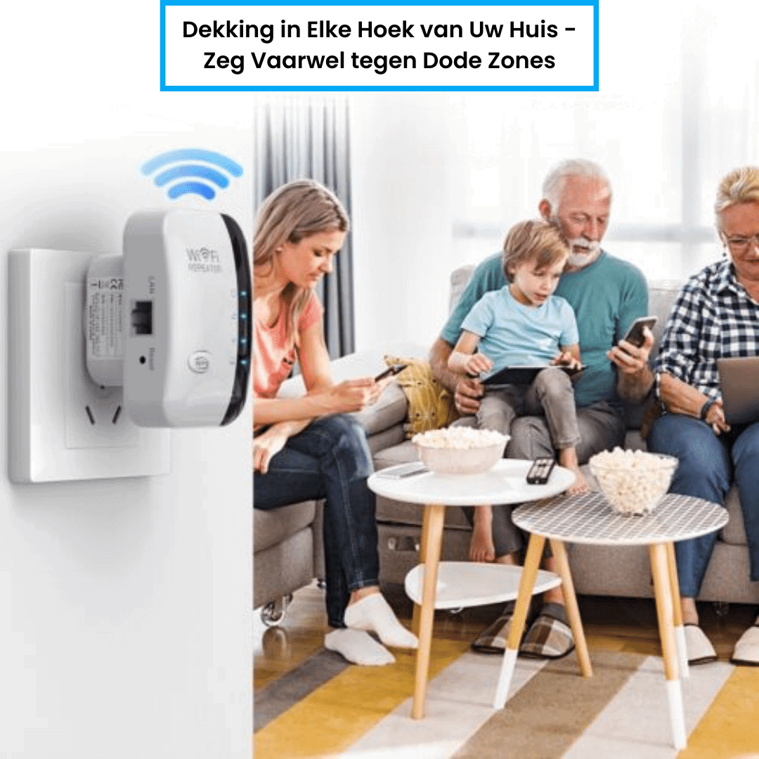 amplificateur wifi en situation dans un salon, connexion stable pour toute la famille