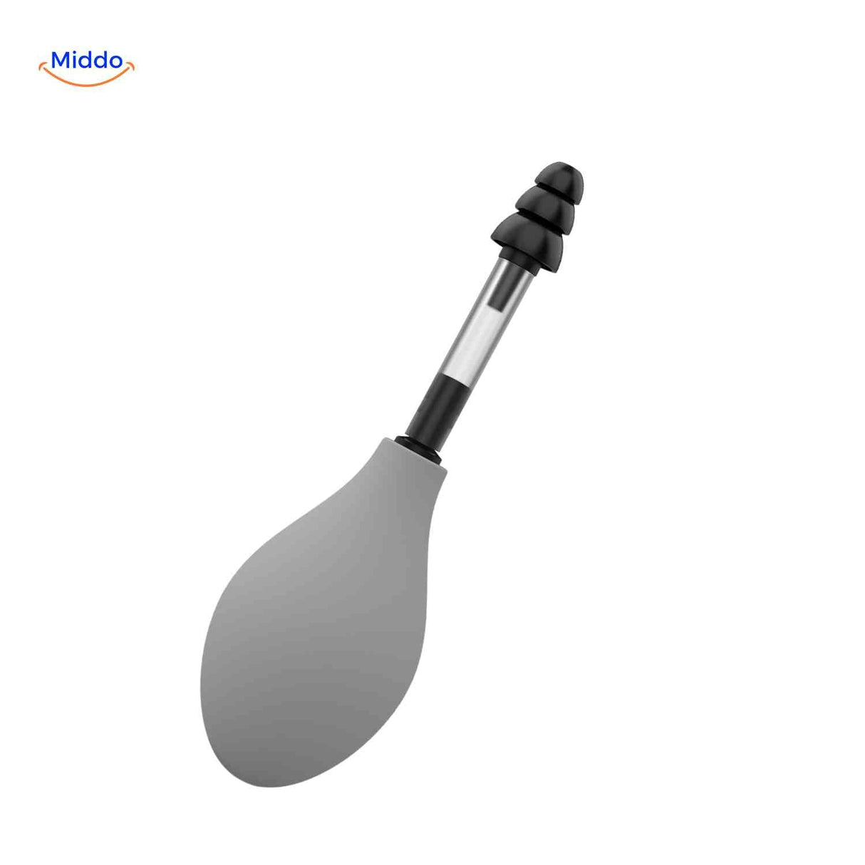 appareil auriculaire design gris avec tube transparent, vue du produit