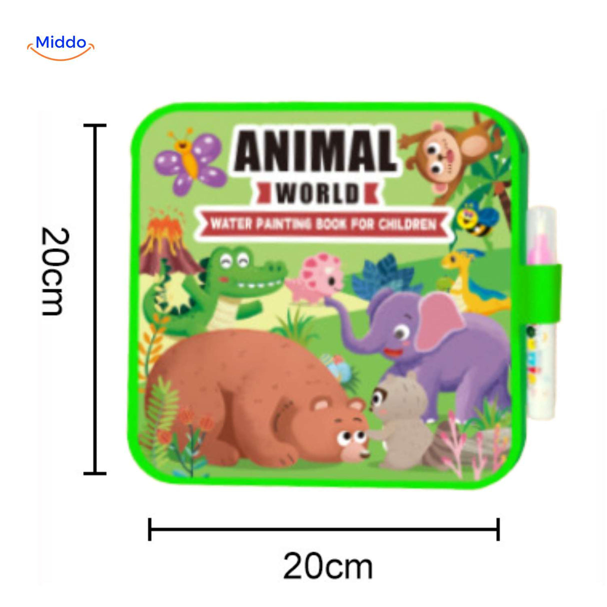 aquadoodle animaux 20 cm avec set de stylos a eau inclus, coloriage reutilisable pour enfants