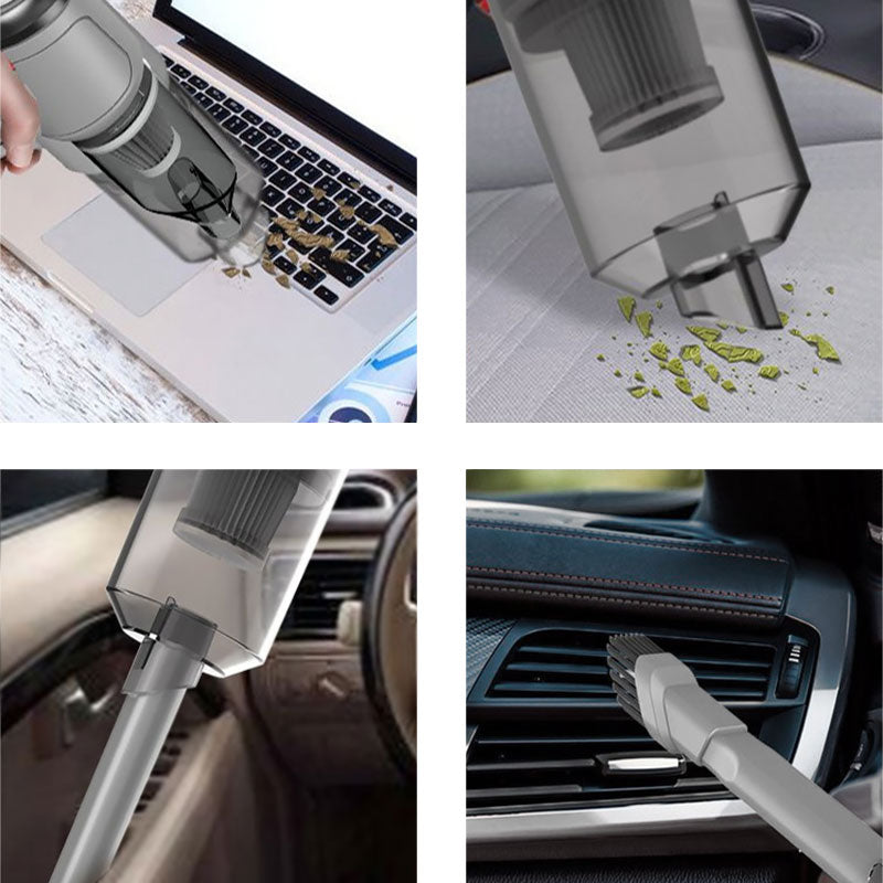 différentes utilisations de l'aspirateur à main à la maison et en voiture
