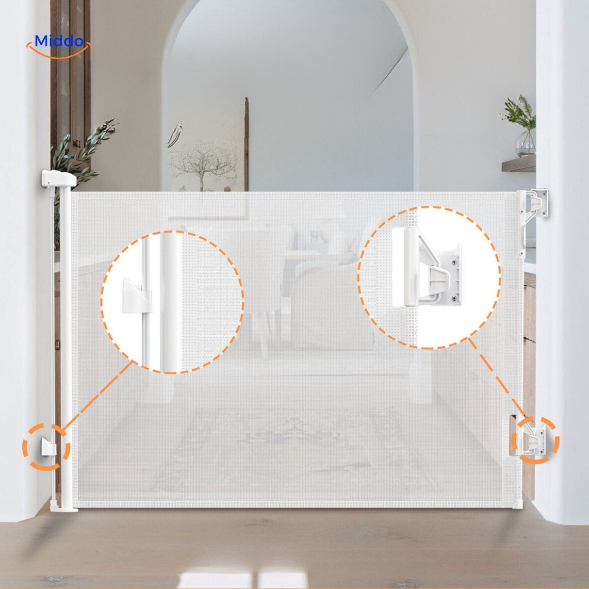 barrière de sécurité pliable ajustable en largeur pour s'adapter à différents passages