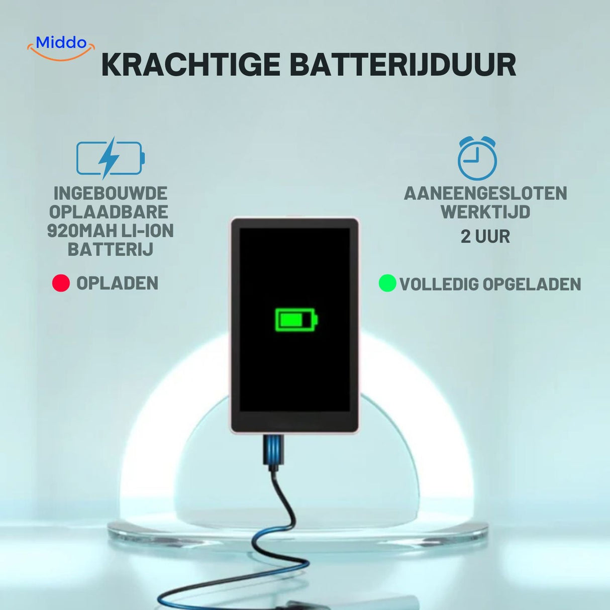 écran arrière avec longue autonomie de batterie et fonction de recharge intégrée