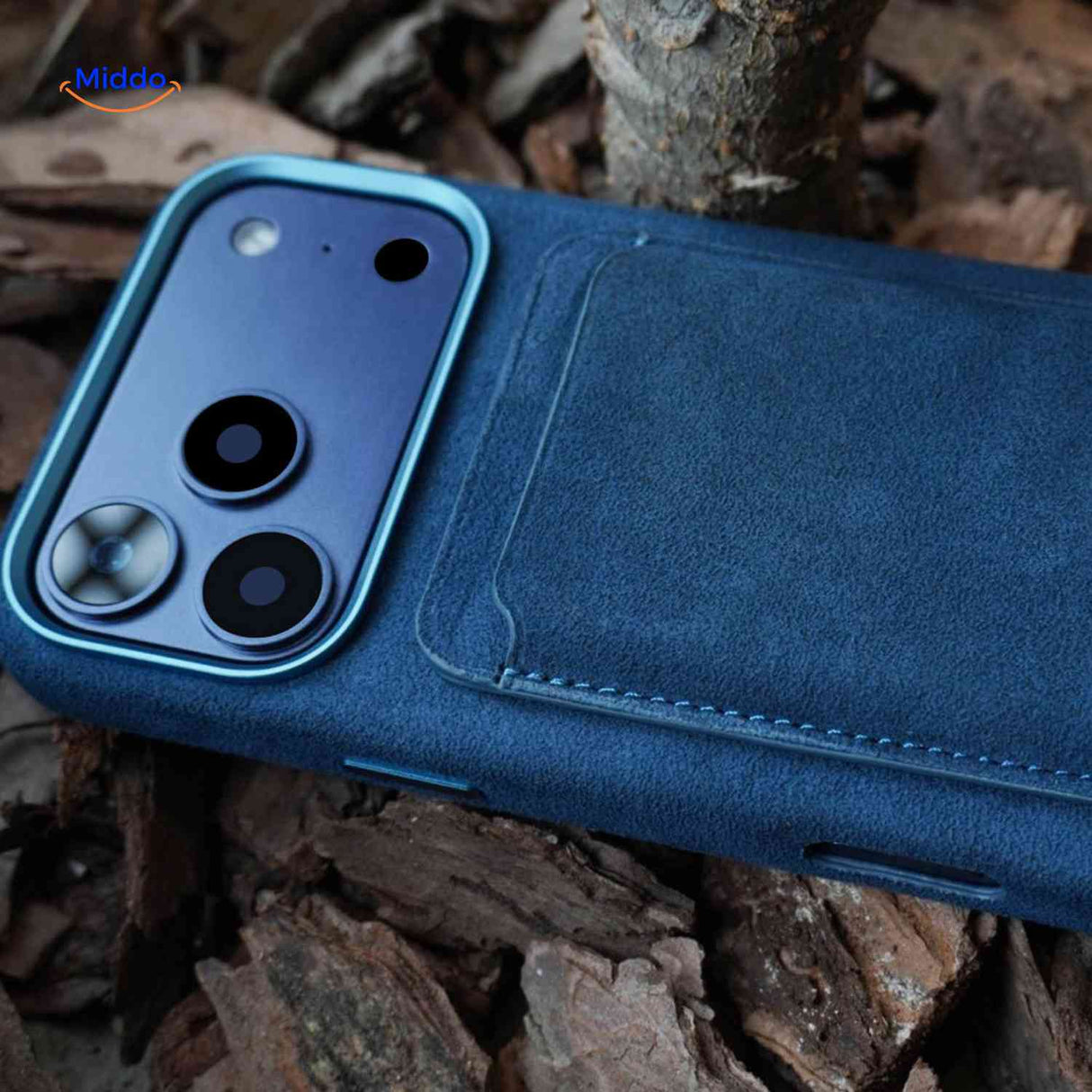 Porte-cartes MagSafe AlcantaPro en Alcantara, bleu, vue 10
