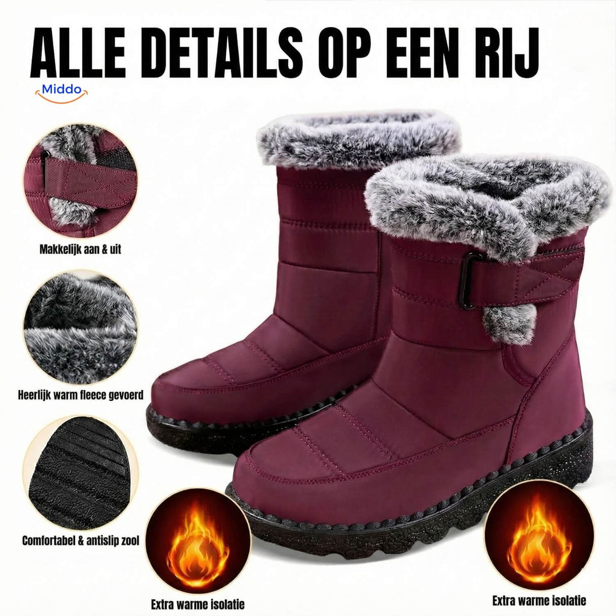 gros plan des détails des bottes d'hiver : doublure polaire et rembourrage pour le confort