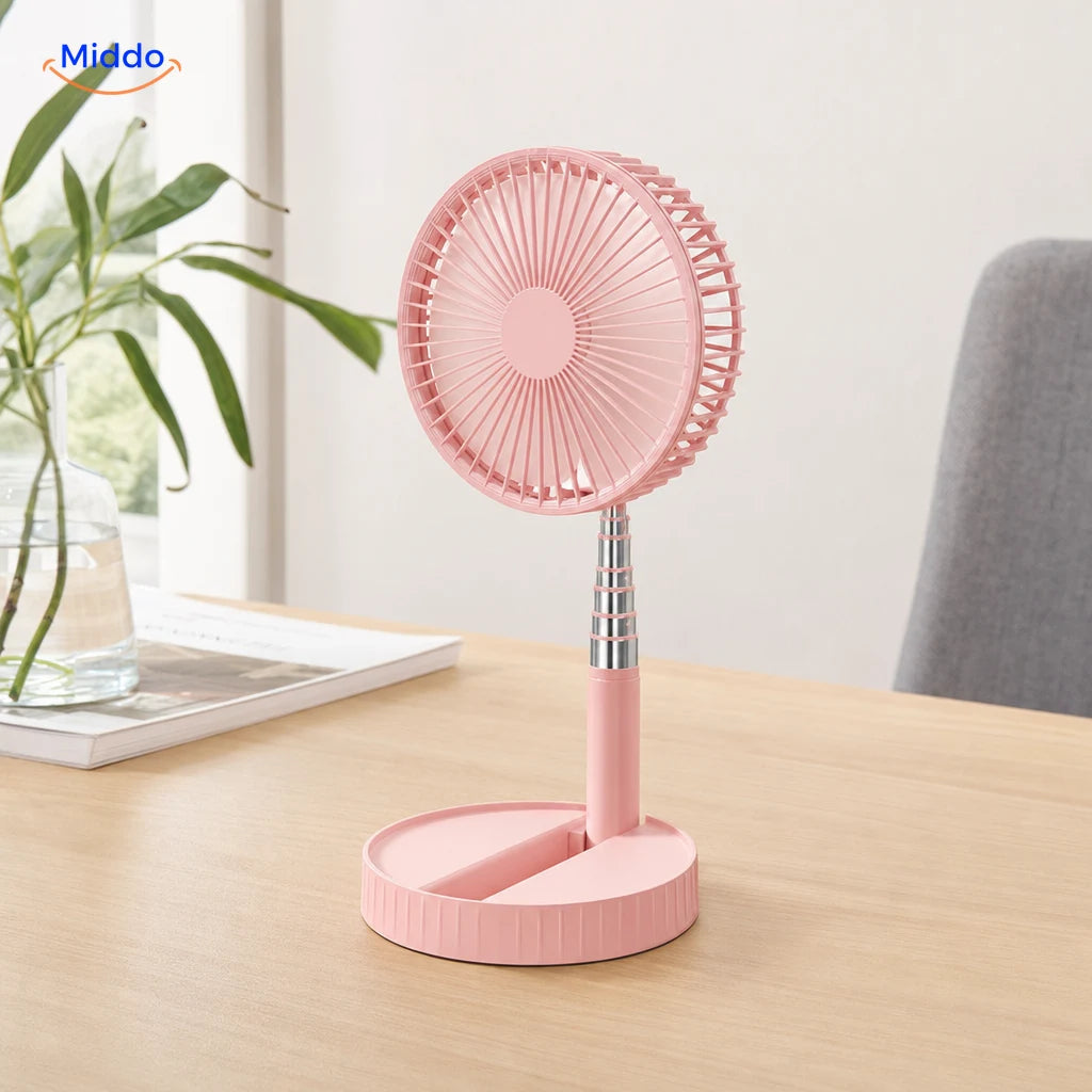 Ventilateur USB pliable BreezePro rose