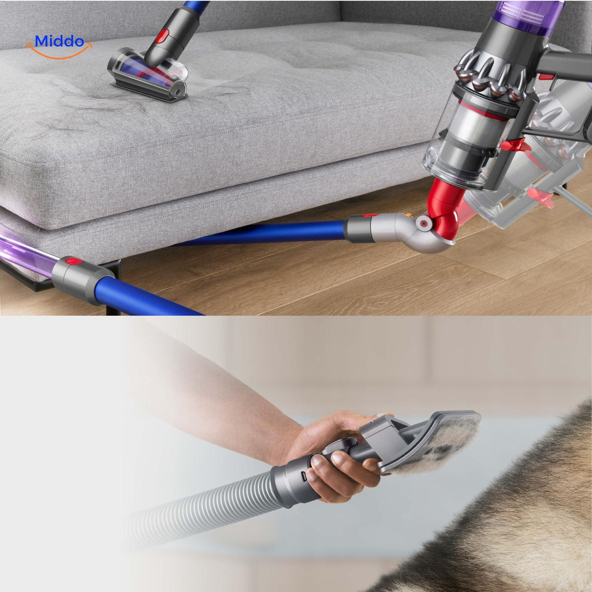 brosse visiclean connectee a l'aspirateur pour retirer les poils de chien proprement