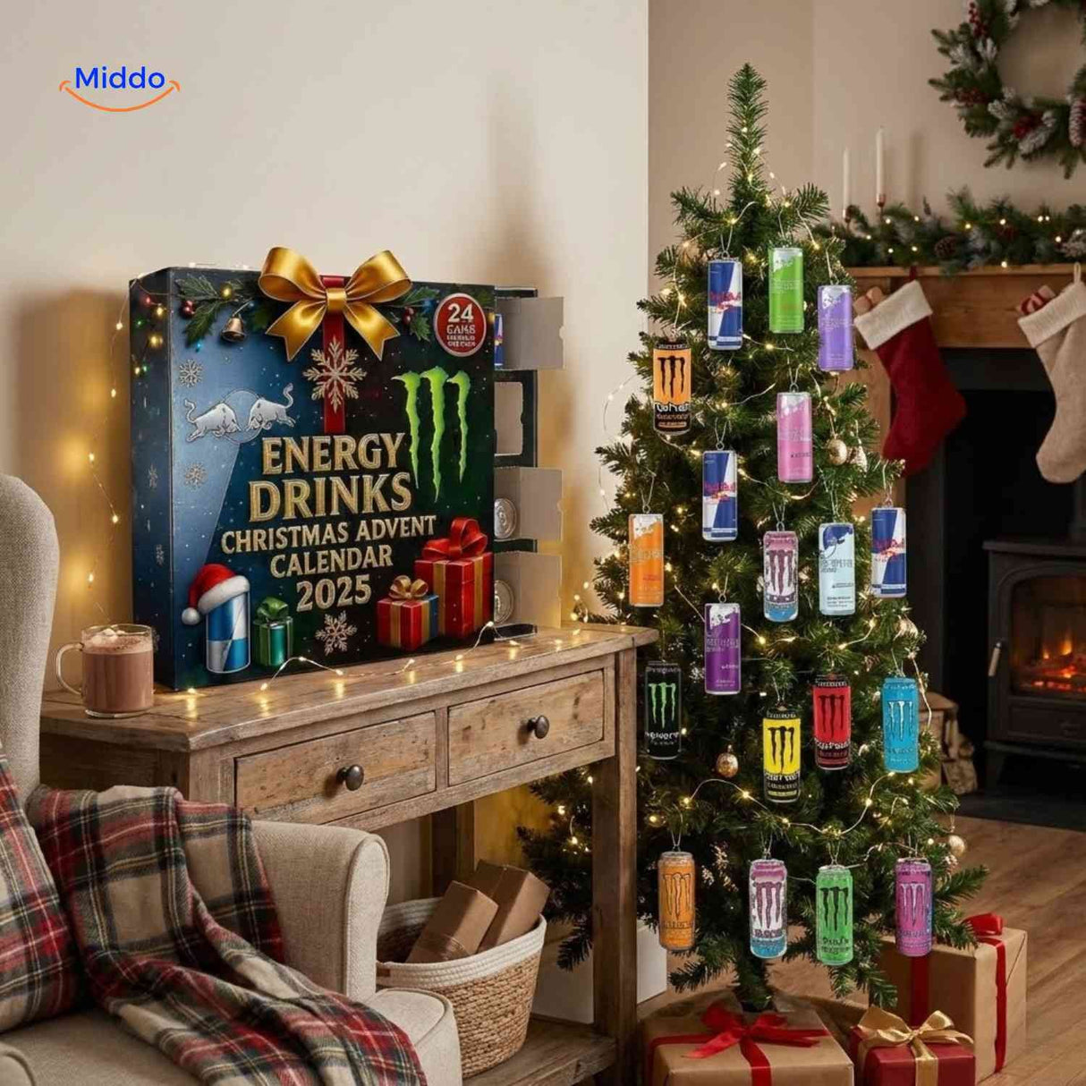 calendrier de l'avent energy drinks avec mini canettes variées à découvrir chaque jour