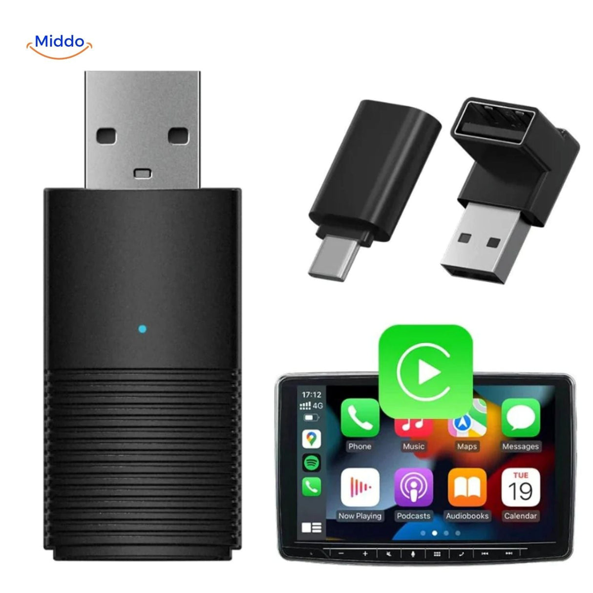 installation simple de l'adaptateur carplay sans fil sur prise usb, aucun câble supplémentaire requis