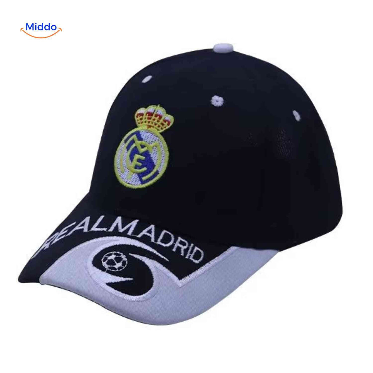 casquette sport Real Madrid logo brodé, tissu respirant et coupe ajustable