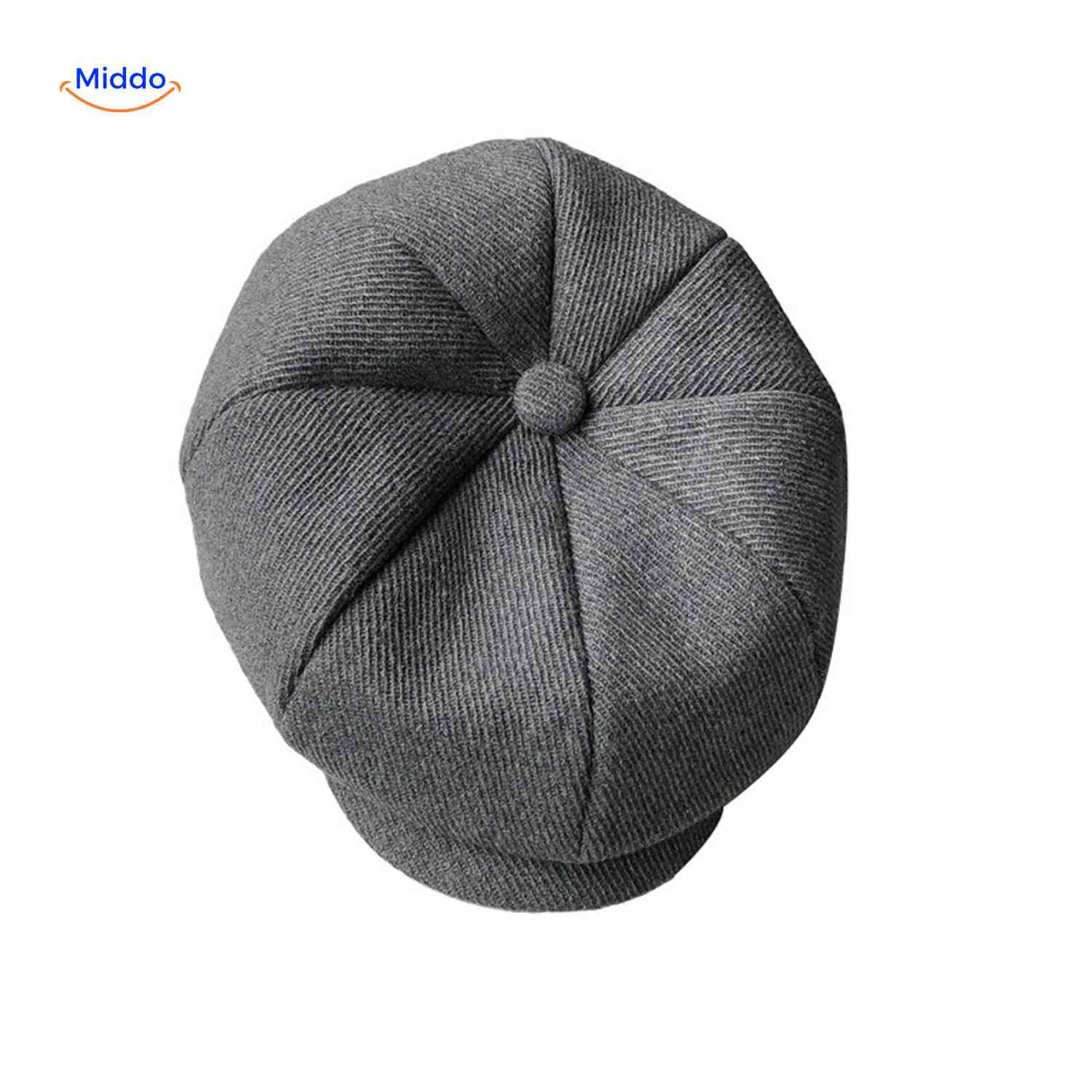 casquette plate vintage en laine grise, style années 20 classique