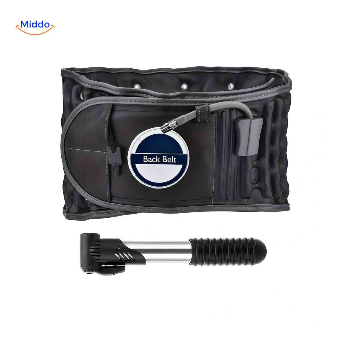 ceinture lombaire noire avec soutien gonflable intégré pour soulager les douleurs du bas du dos