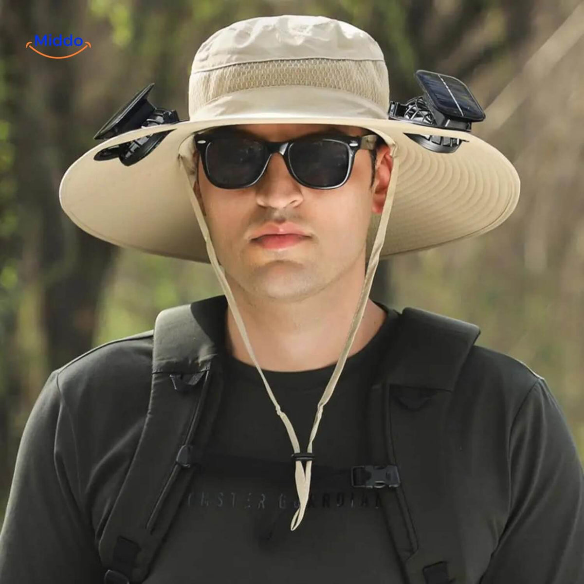 chapeau ventilateur solaire à large bord pour une protection maximale contre le soleil