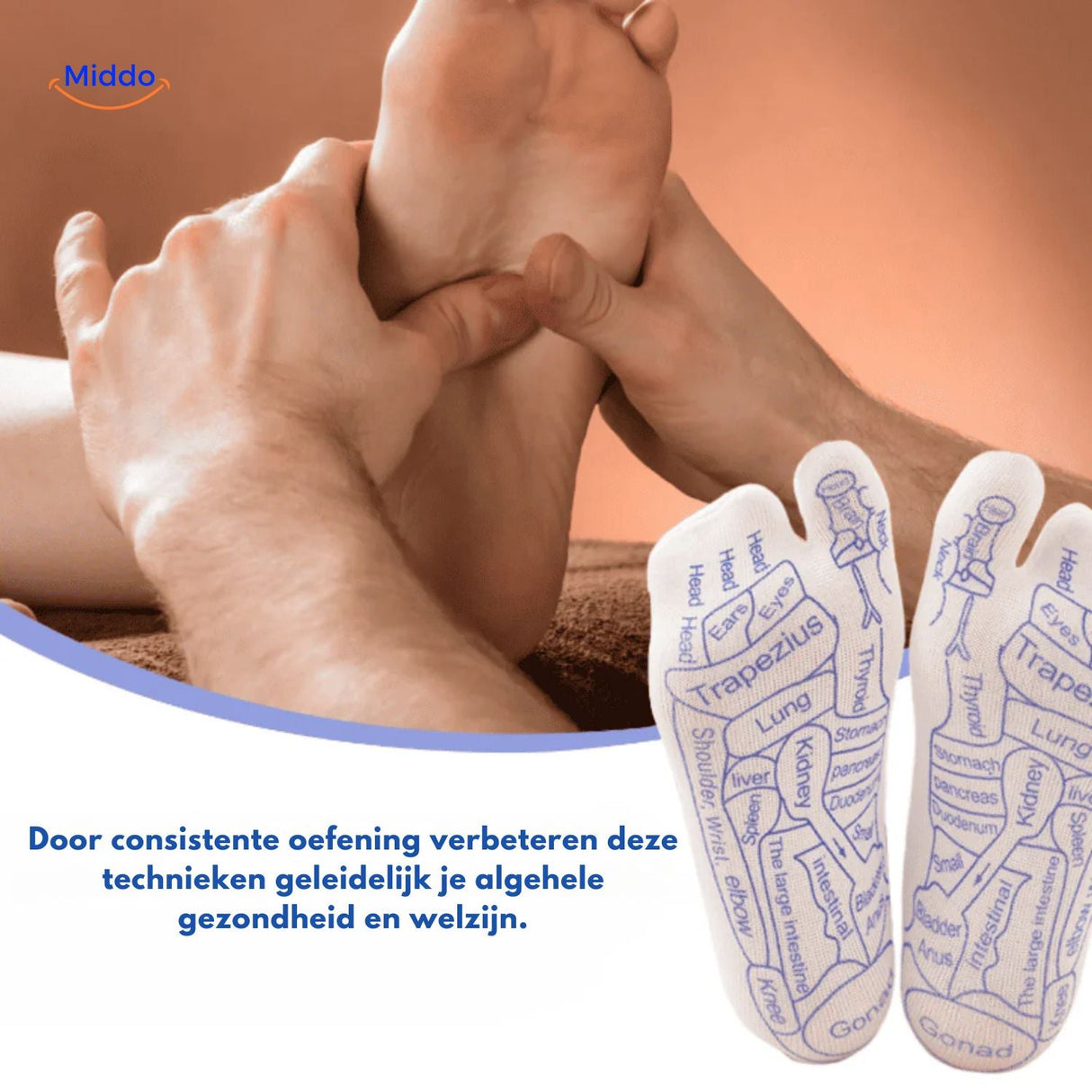 chaussettes acupression offrant un soutien complet du pied par stimulation des meridiiens