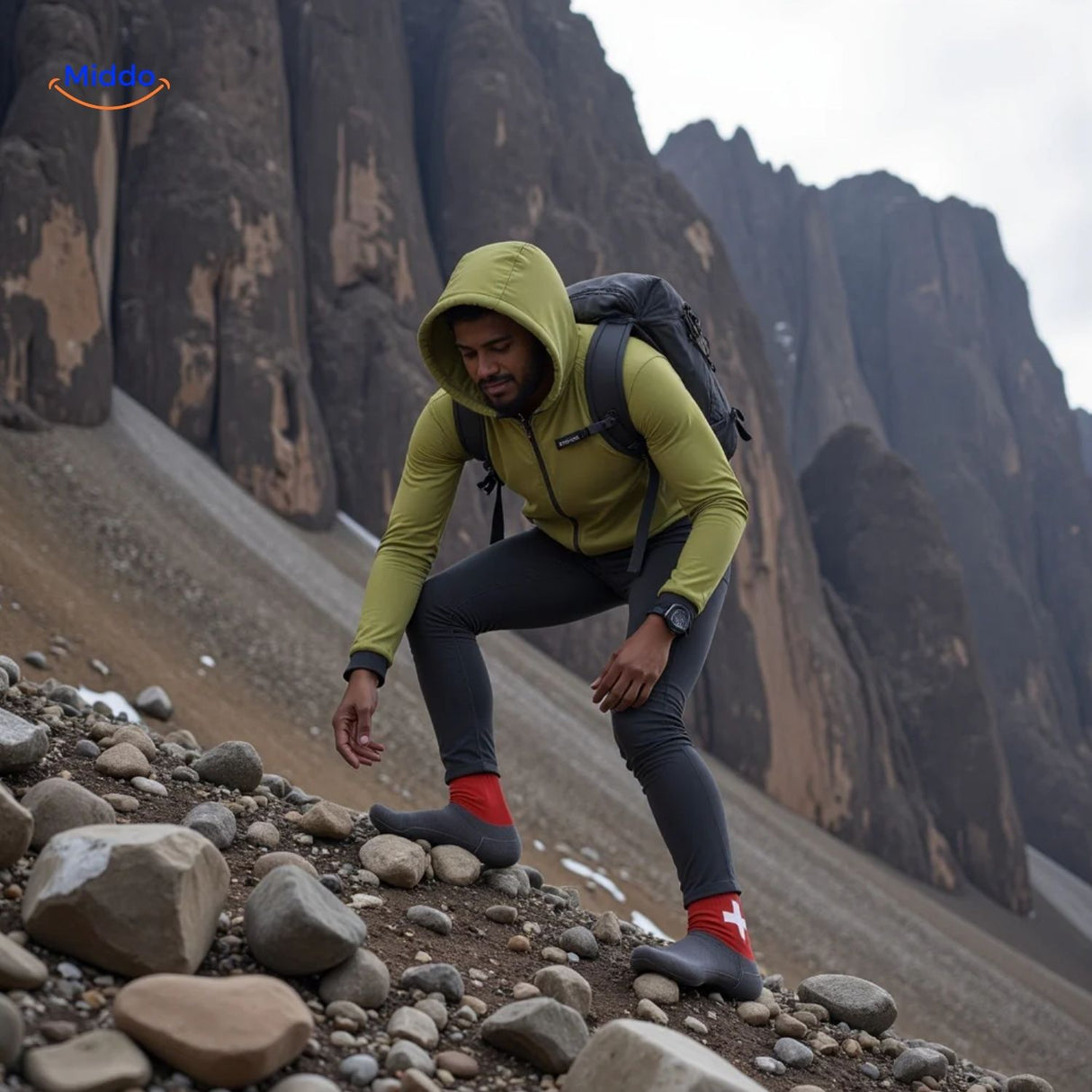 gros plan sur les chaussettes de protection cinq orteils anti-perforation