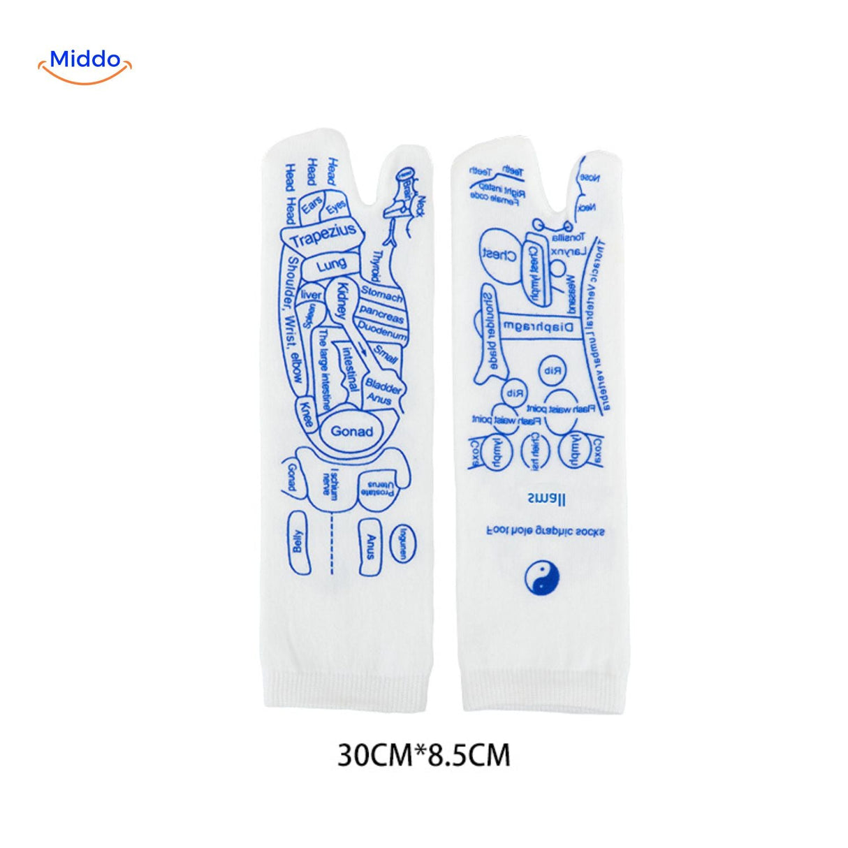 chaussettes de therapie par massage avec tableau des tailles disponibles