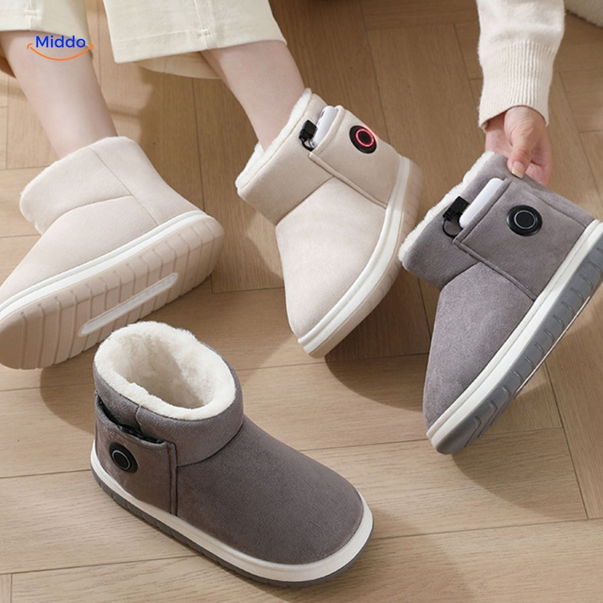 chaussures chauffantes au look stylé et pratique, design moderne pour un usage quotidien
