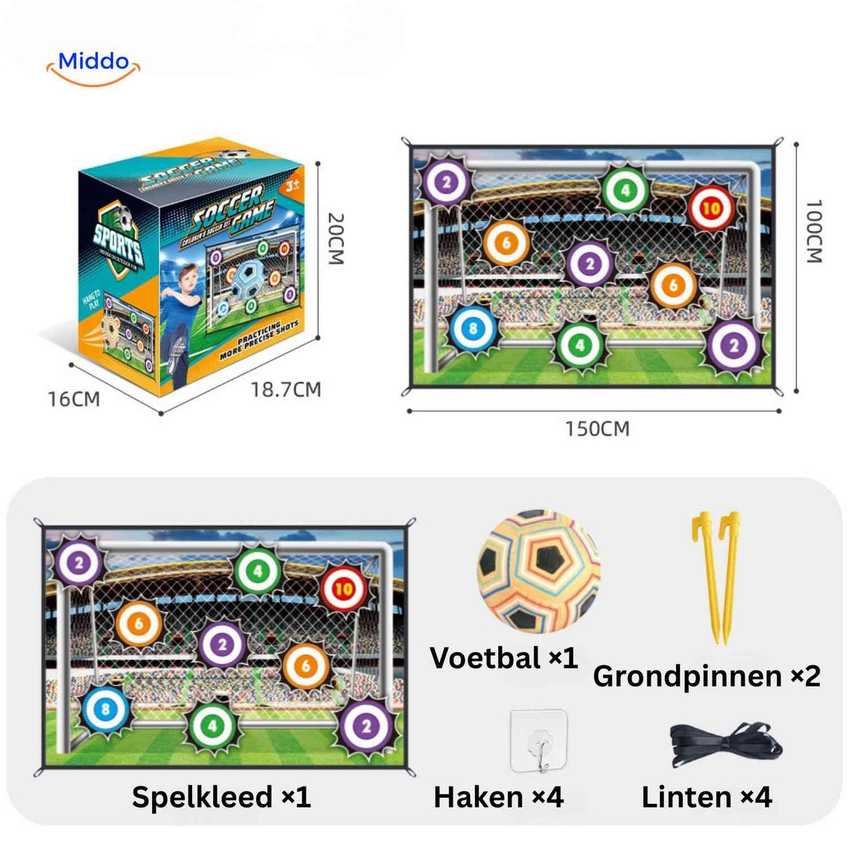cible de football avec chiffres et set complet ballon inclus