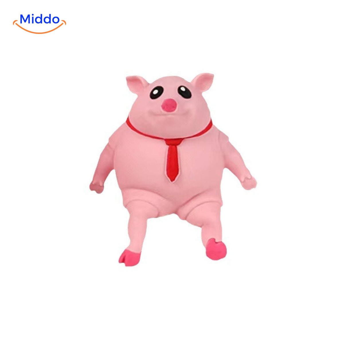 cochon squish rose avec cravate rouge, jouet anti-stress mignon à presser
