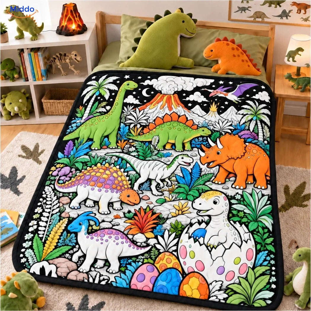 Couverture à colorier ColorFlow - Aventure de dinosaures