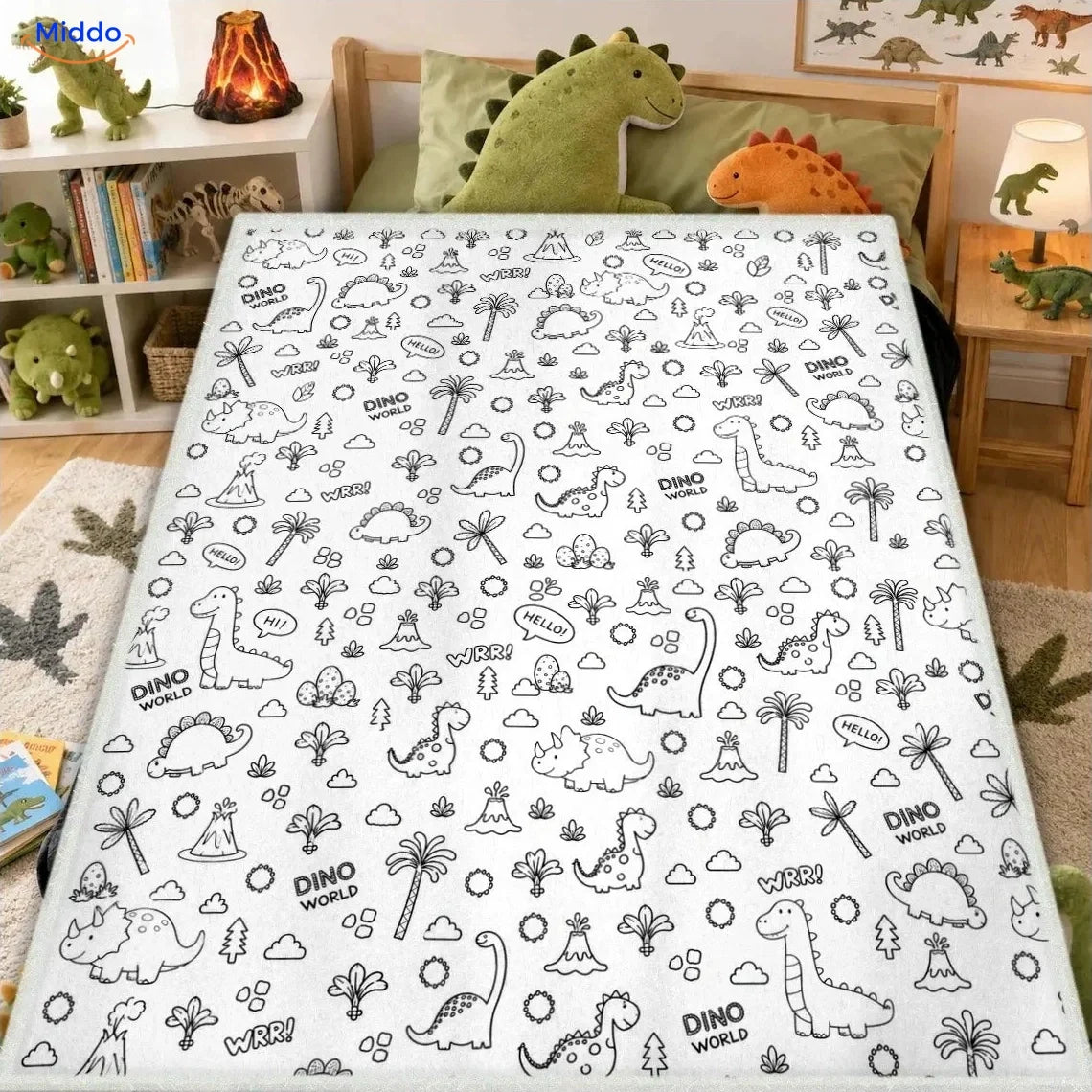 Couverture à colorier ColorFlow - Petits dinosaures