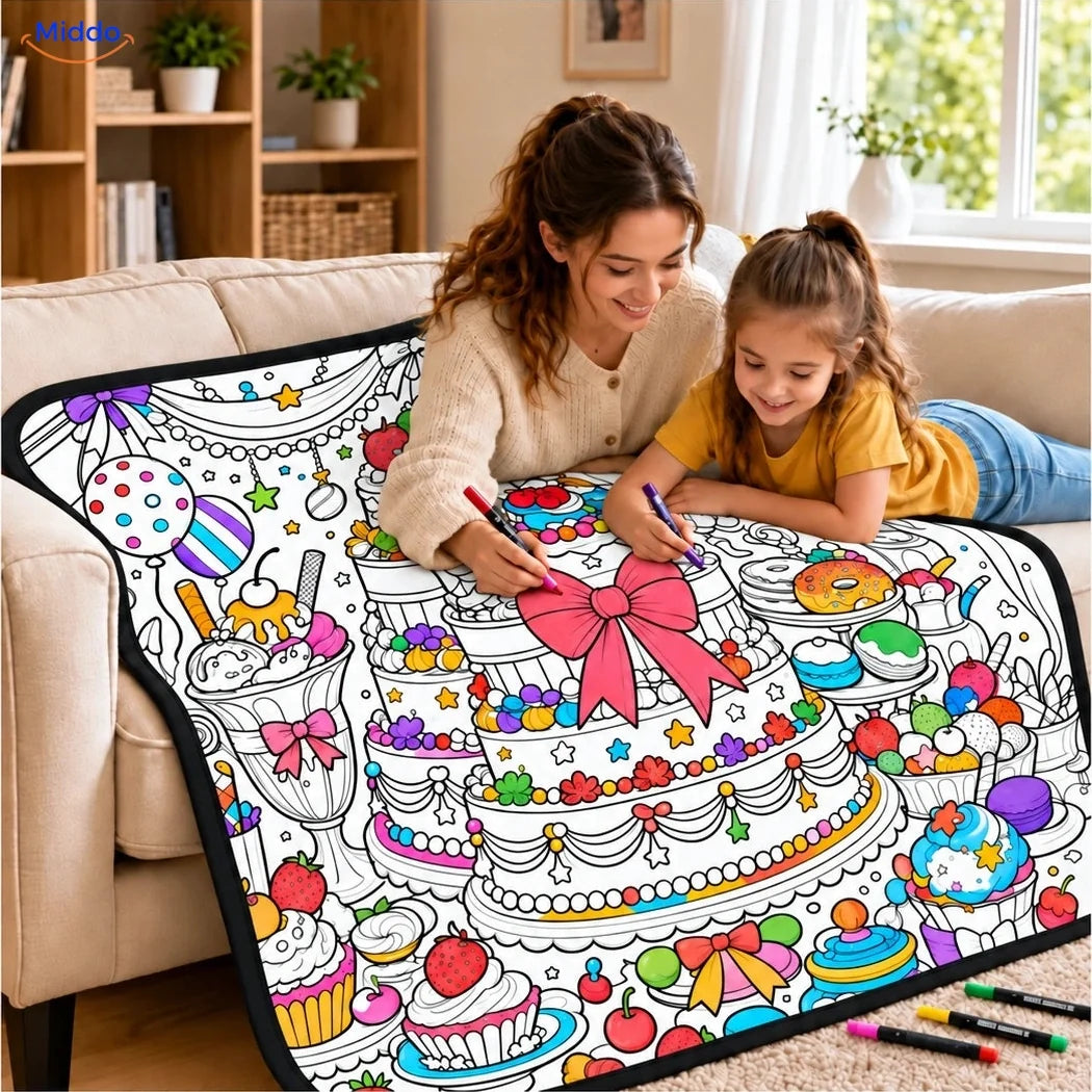Couverture à colorier ColorFlow - Gâteau d’anniversaire