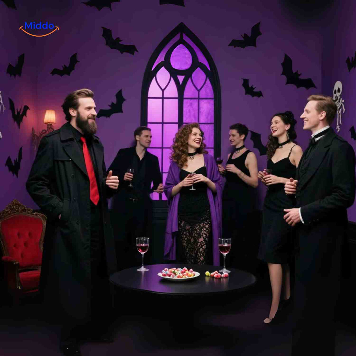décoration murale halloween chauves-souris 3d avec lumière led, idéal pour une ambiance sinistre