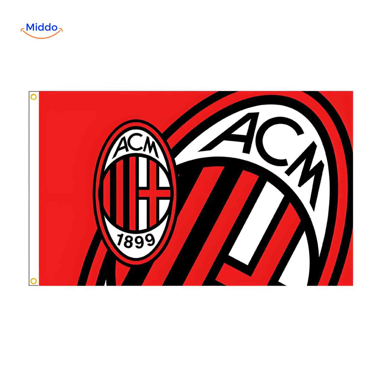 drapeau AC Milan avec emblème du club, coloré et résistant pour une utilisation en stade