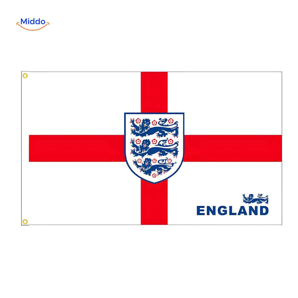drapeau Angleterre avec logo de la fédération de football, pour supporters des Three Lions