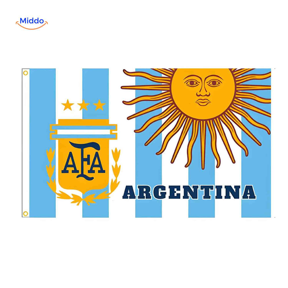 drapeau Argentine avec logo AFA de la fédération de football, pour supporters de l'Albiceleste