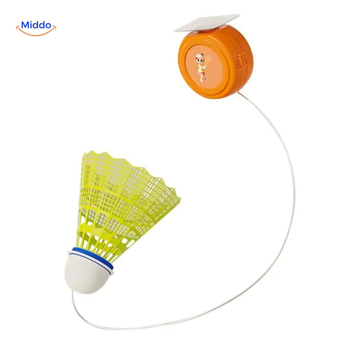 entraînement des réflexes badminton en solo grâce au système d'attache élastique spinpro