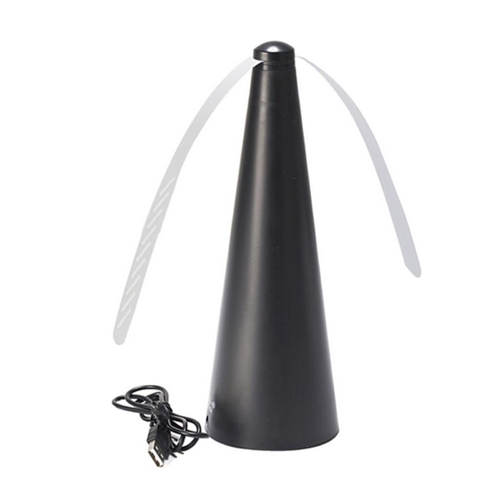 fly fan chasse-insectes couleur noir avec son câble de charge USB inclus