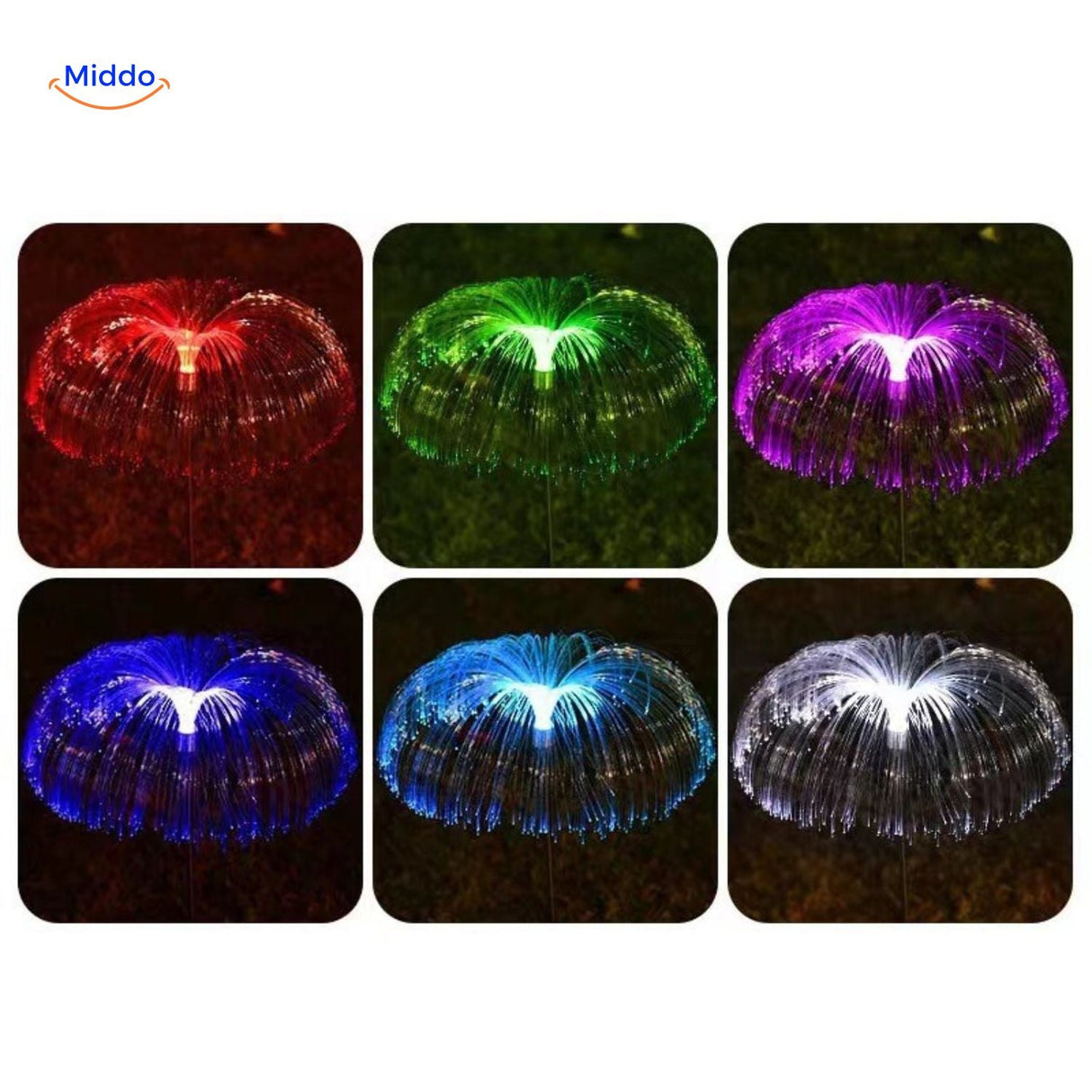 fontaine solaire fiber optic avec lampes multicolores pour un éclairage de jardin festif
