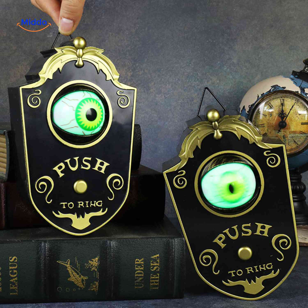 gadget halloween sonnette originale à oeil éclairant pour une entrée spectaculaire