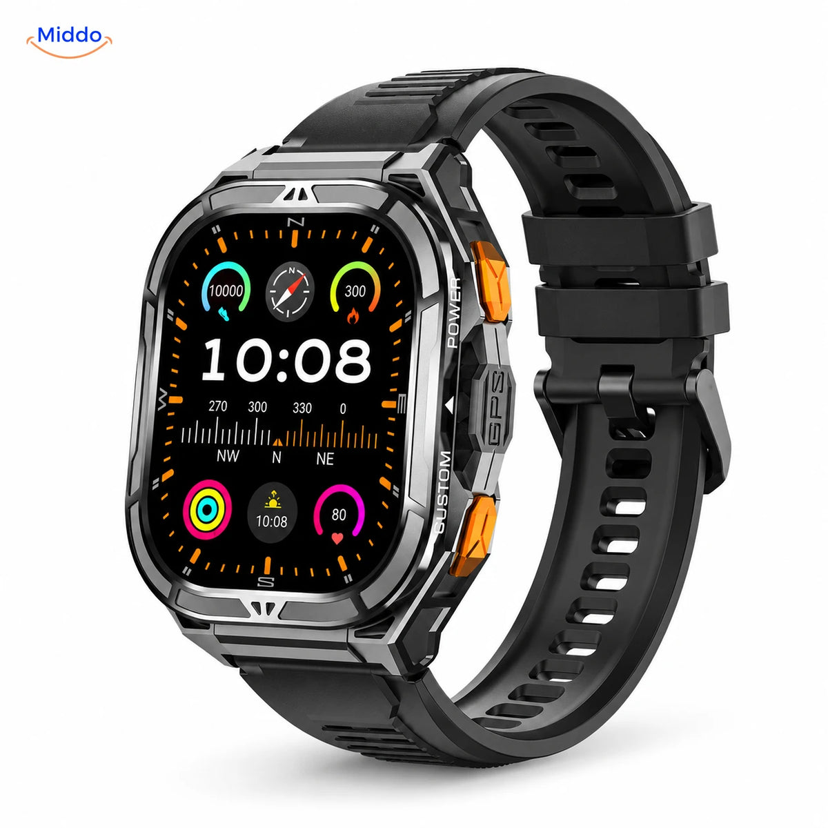 Galaxy Armor X5 noire avec bracelet en silicone
