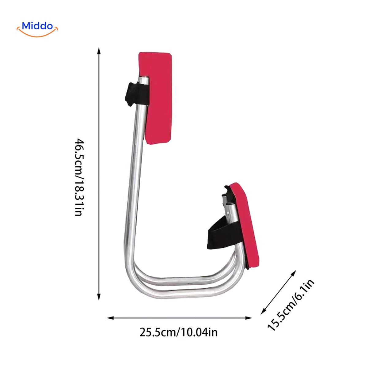 genouillère de jardin portable avec siège et support strap-on en coloris rouge, confortable et pratique