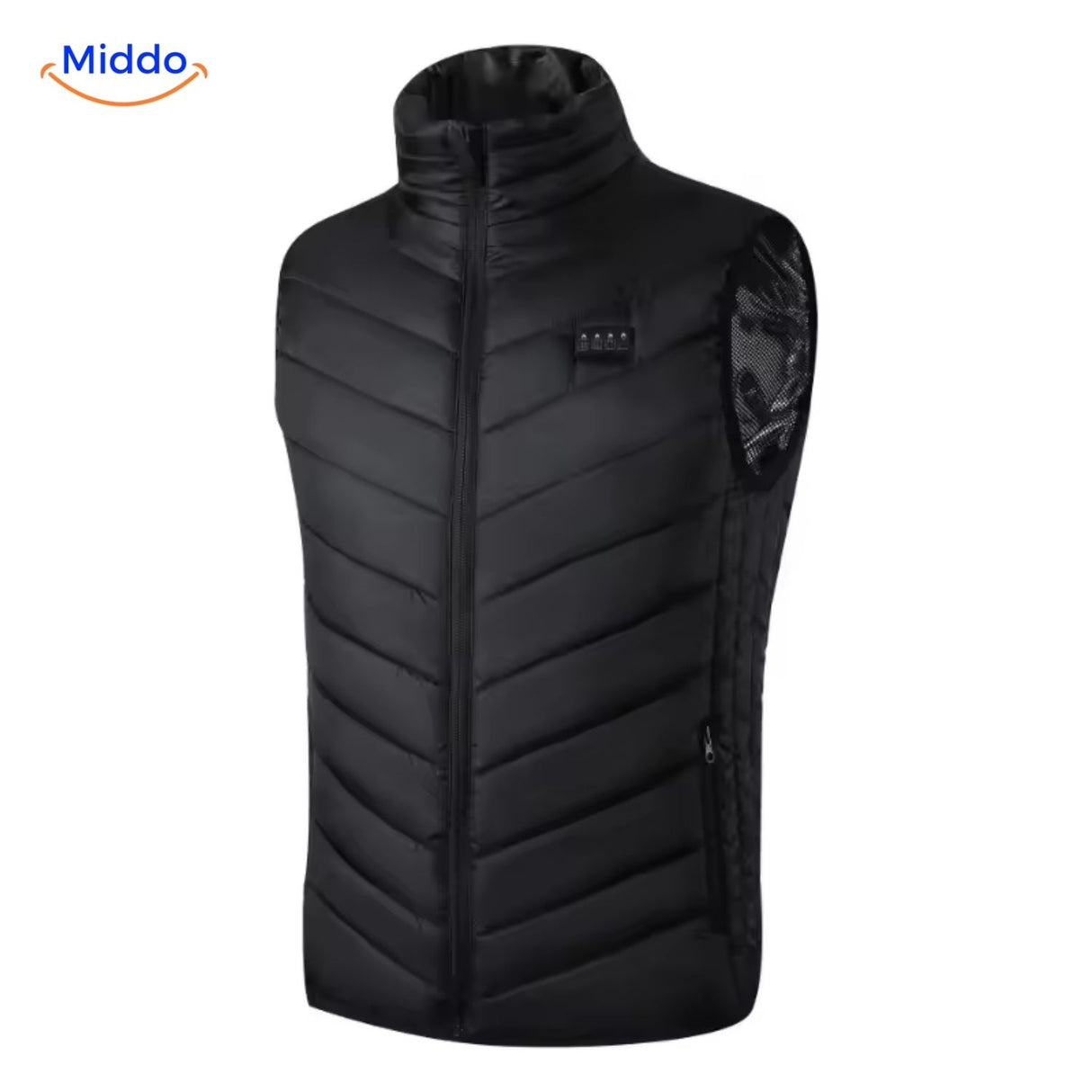 gilet chauffant avec 9 zones de chaleur réparties sur le corps, coloris noir