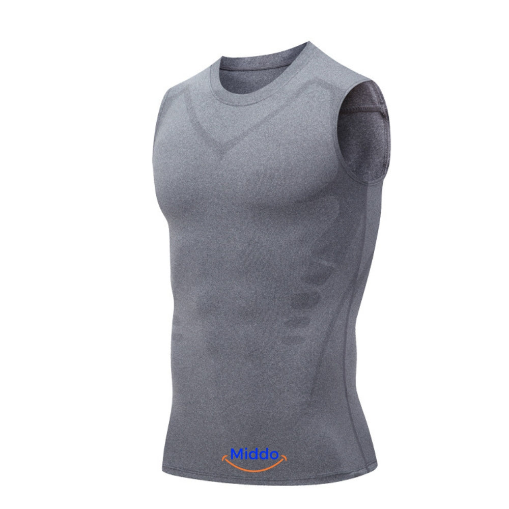 gilet de compression powervest coloris gris pour renforcer les muscles et soutenir la posture