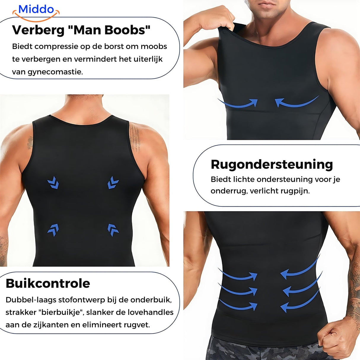gilet de compression noir pour affiner la silhouette et dissimuler discrètement