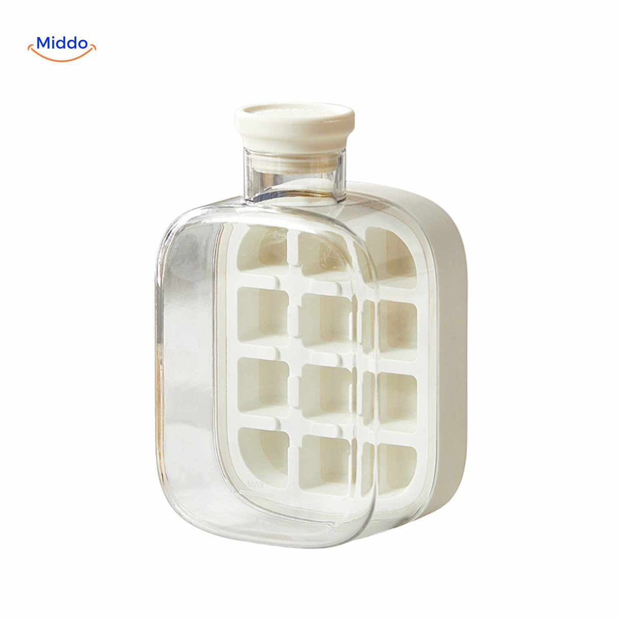 gourde à glaçons blanche compacte avec bouchon à vis pratique