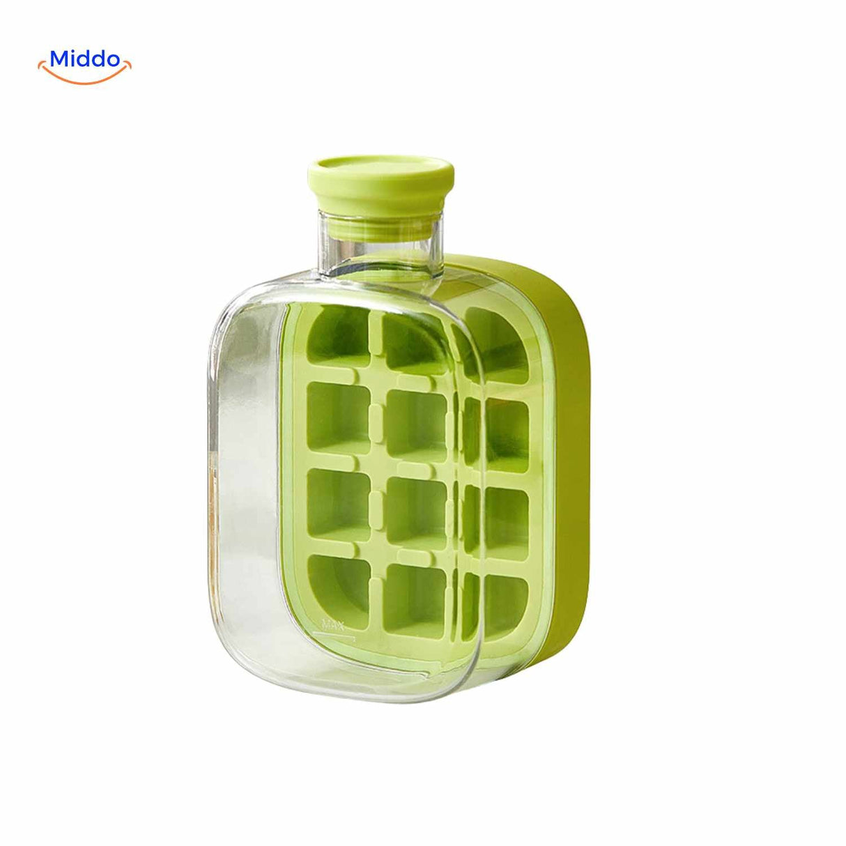 gourde à glaçons verte avec moule en silicone durable pour glaçons maison
