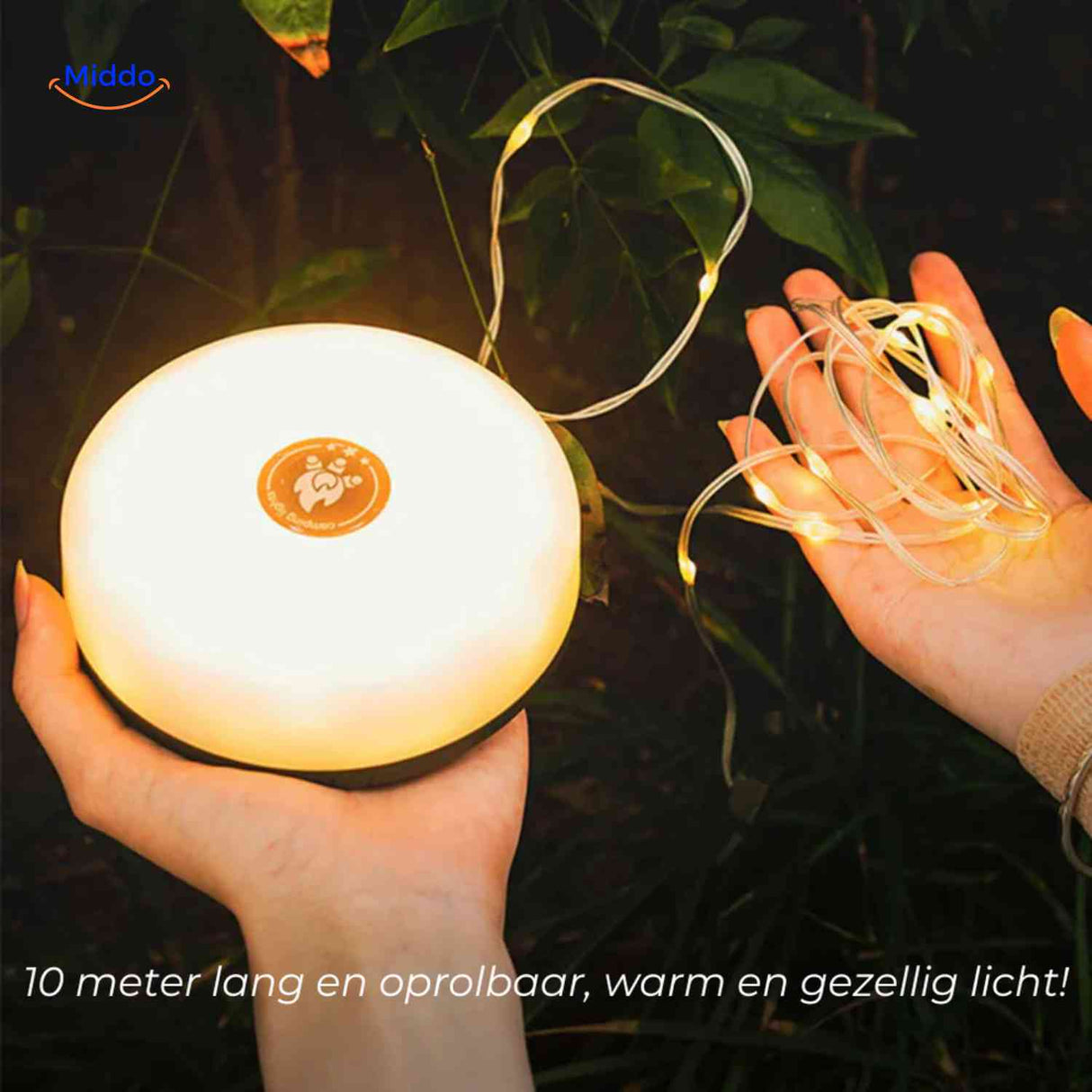 guirlande led enroulable pratique pour decorer un camping ou un jardin en exterieur